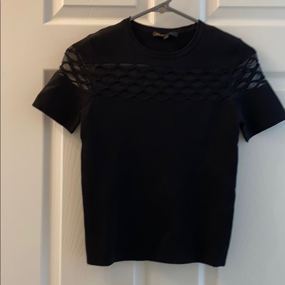 Short sleeve sheer finish Maje top
